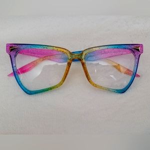 RAINBOW/ UNICORN VOOGUEME GLASSES OS PINK BLUE YELLOW